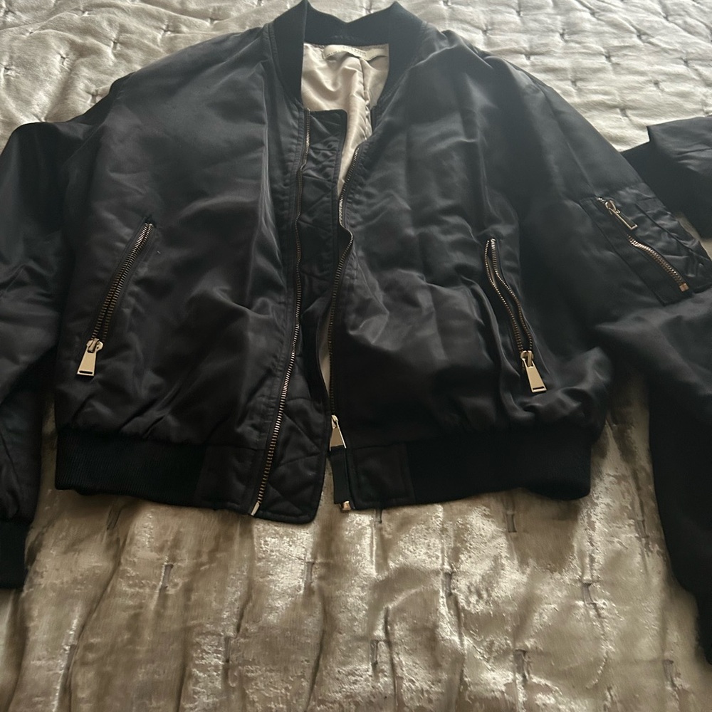 Zara Black Bomber Jacket